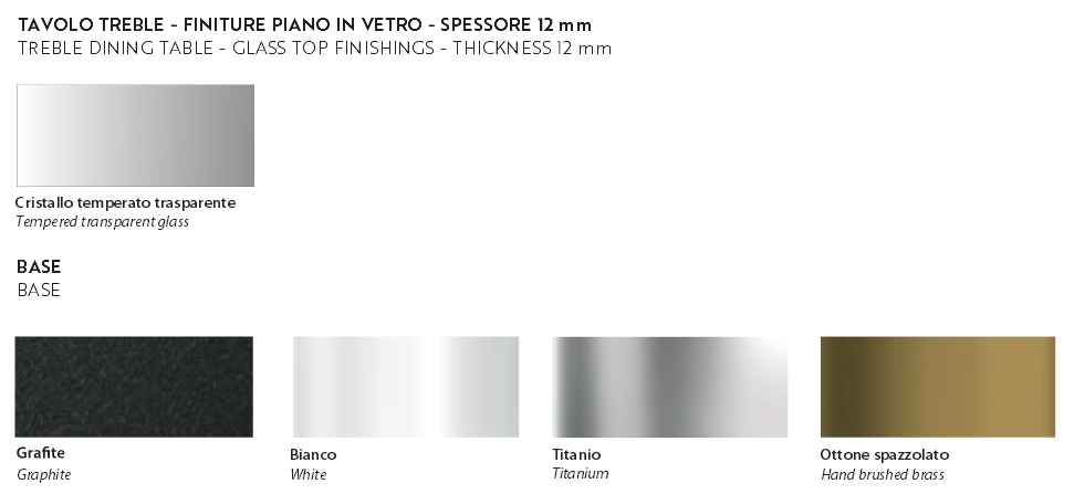 Tavolo Treble Vetro di Riflessi